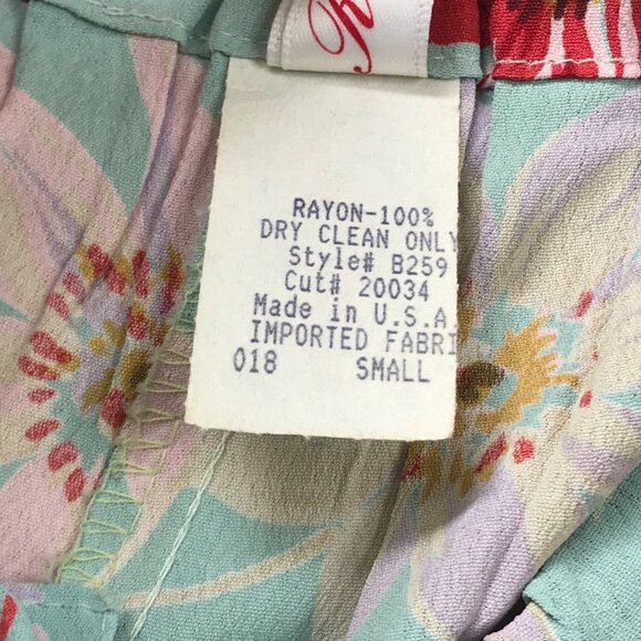 Vintage Romeo Romeo Floral Print Straight Leg Cropped Pants Small 100% Rayon USA - Picture 5 of 9